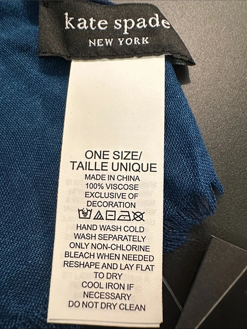 NWT Kate Spade Navy White & Orange Striped Scarf